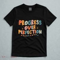 Growth Mindset Progress Over Perfection Back To School Retro T-Shirt thumb 5