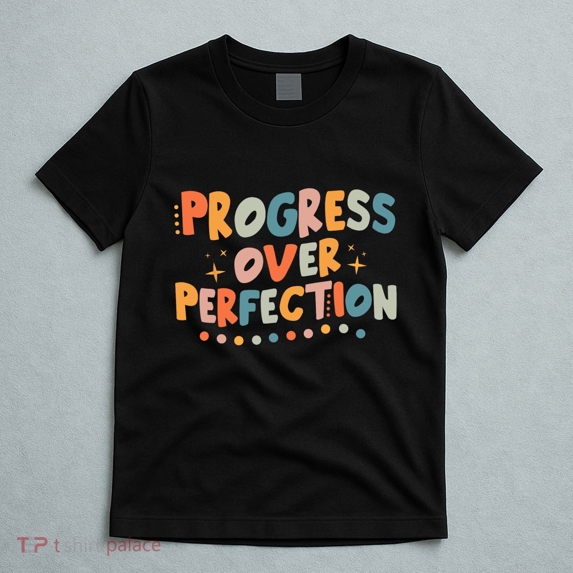 Growth Mindset Progress Over Perfection Back To School Retro T-Shirt
