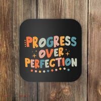 Growth Mindset Progress Over Perfection Back To School Retro Coaster thumb 0