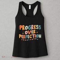 Growth Mindset Progress Over Perfection Back To School Retro Women's Tank Top thumb 3