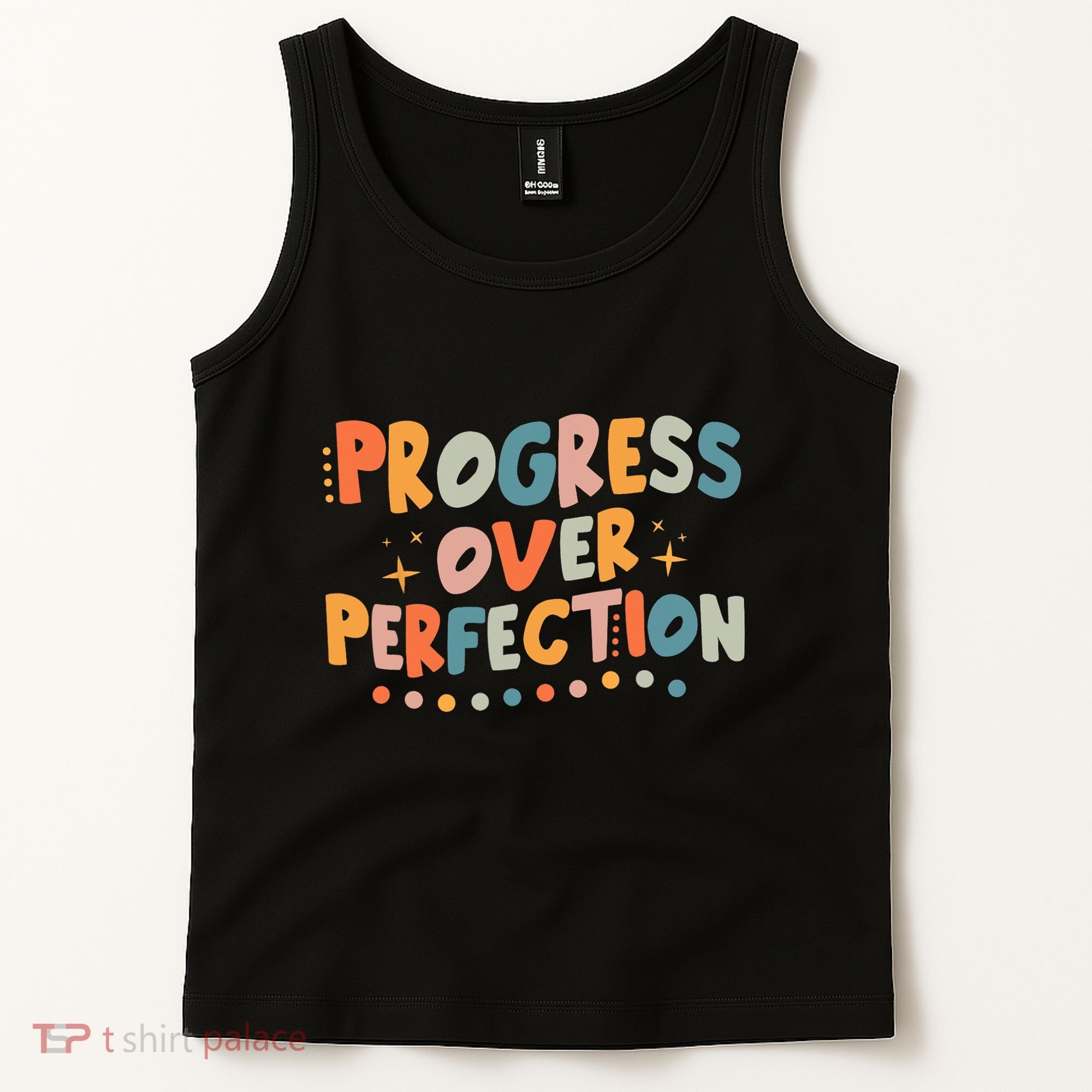 Growth Mindset Progress Over Perfection Back To School Retro Tank Top