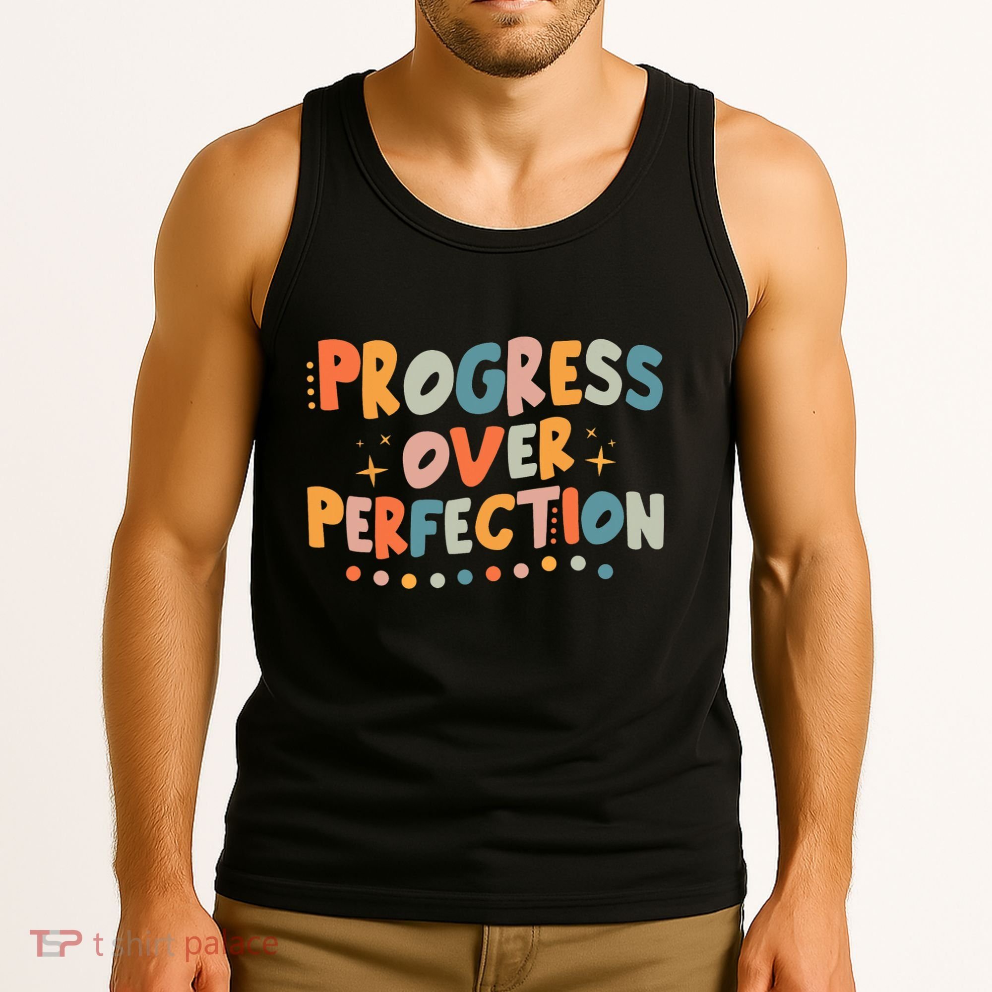 Growth Mindset Progress Over Perfection Back To School Retro Tank Top