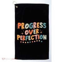 Growth Mindset Progress Over Perfection Back To School Retro Golf Towel thumb 0