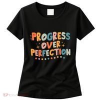 Growth Mindset Progress Over Perfection Back To School Retro Women's T-Shirt thumb 0