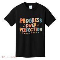 Growth Mindset Progress Over Perfection Back To School Retro Kids T-Shirt thumb 0
