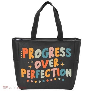 Growth Mindset Progress Over Perfection Back To School Retro Tote Bag