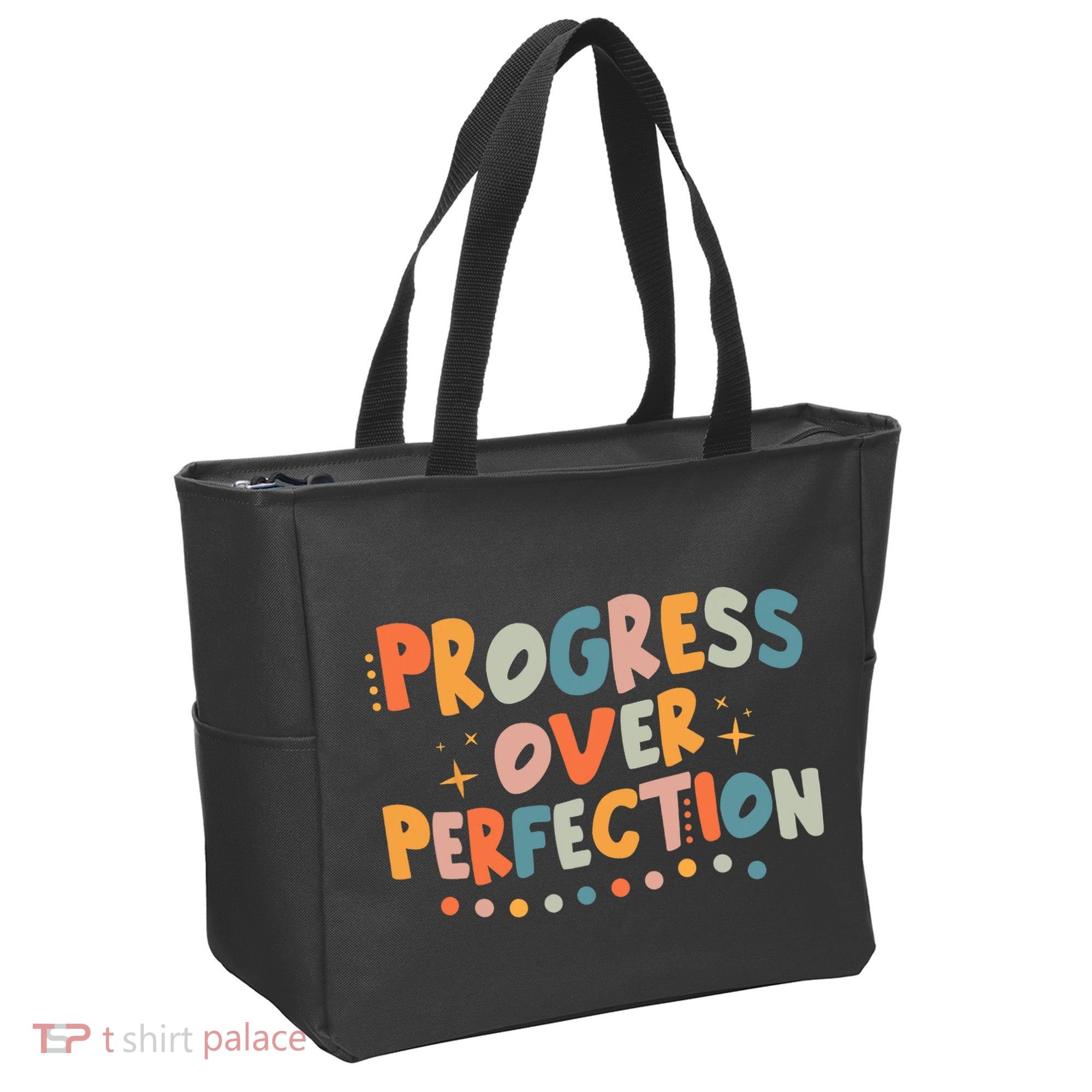 Growth Mindset Progress Over Perfection Back To School Retro Tote Bag