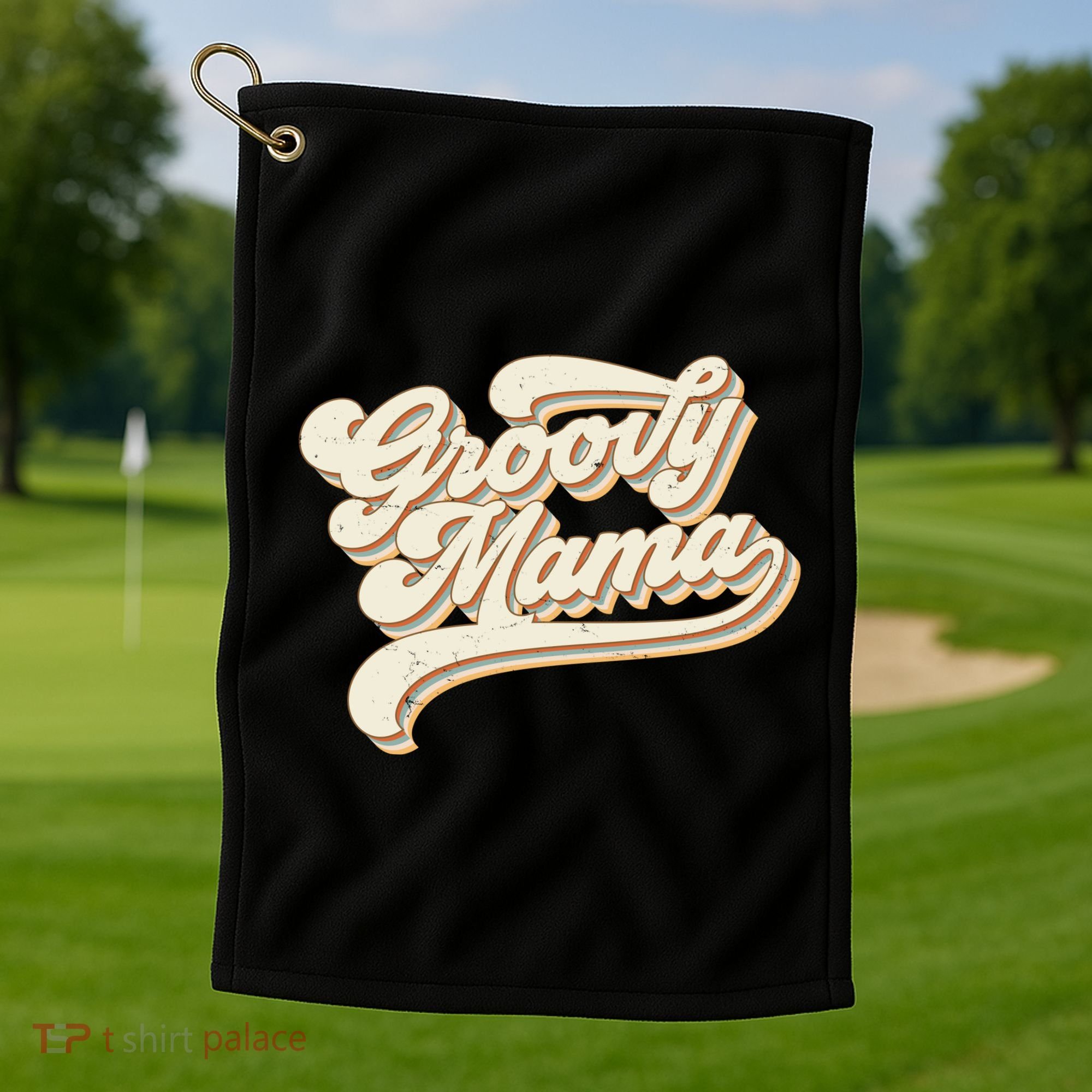 Groovy Mama Retro Cute Gift Golf Towel