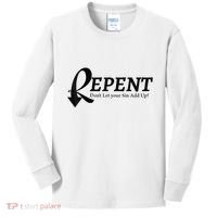 Gifts Making Room Repent Dont Let Your Sin Add Up Kids Long Sleeve Shirt thumb 0