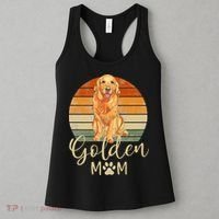 Golden Mom Retro Sunset Golden Retriever Lover Gift Dog Mama Women's Tank Top thumb 3