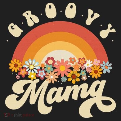Groovy Mama Retro Rainbow Colorful Flowers Design Mom Women's Cooling Performance Crew T-Shirt