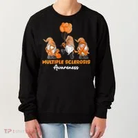 Gnomes Multiple Sclerosis Awareness Orange Ribbon Women's Sweatshirt thumb 0