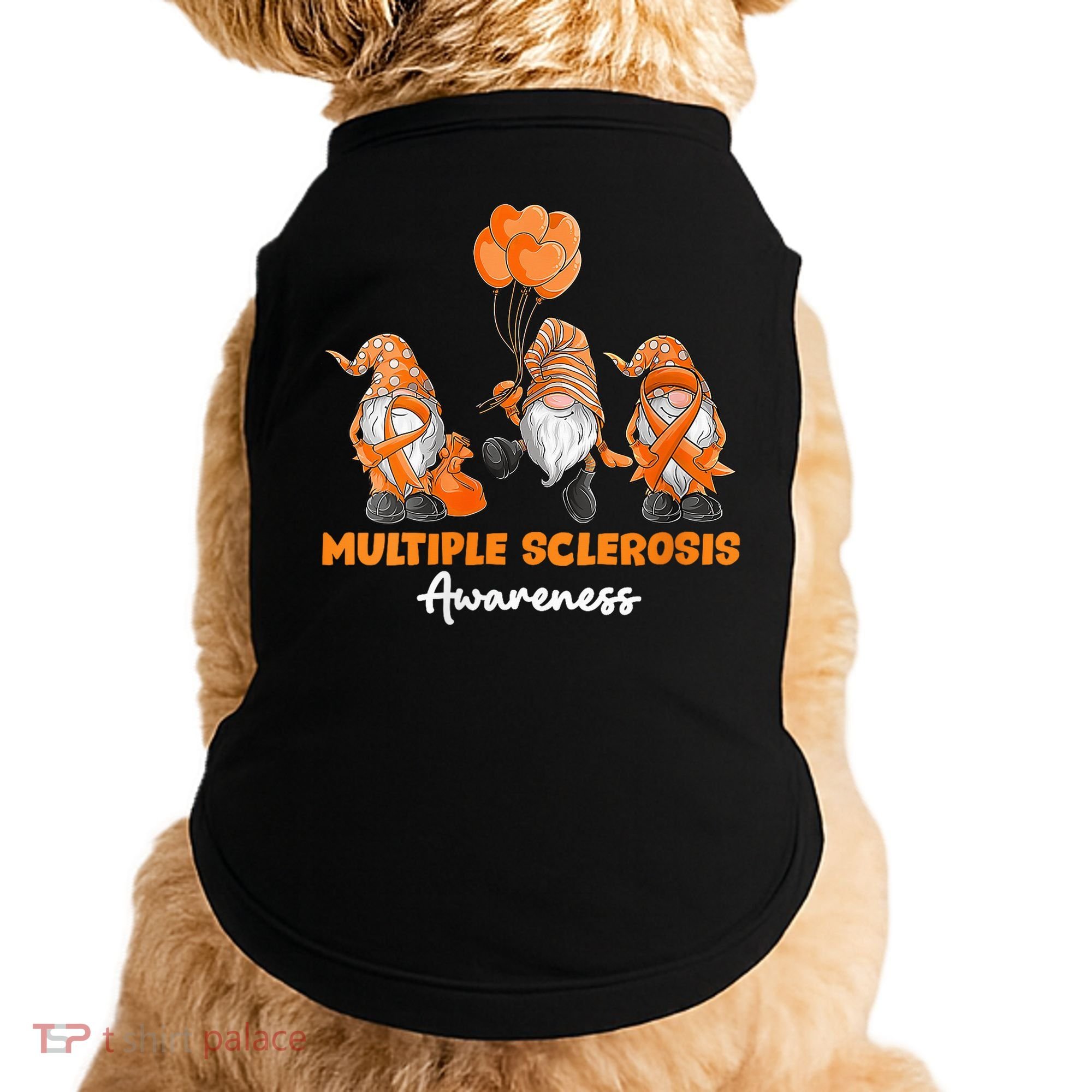 Gnomes Multiple Sclerosis Awareness Orange Ribbon Doggie Tank