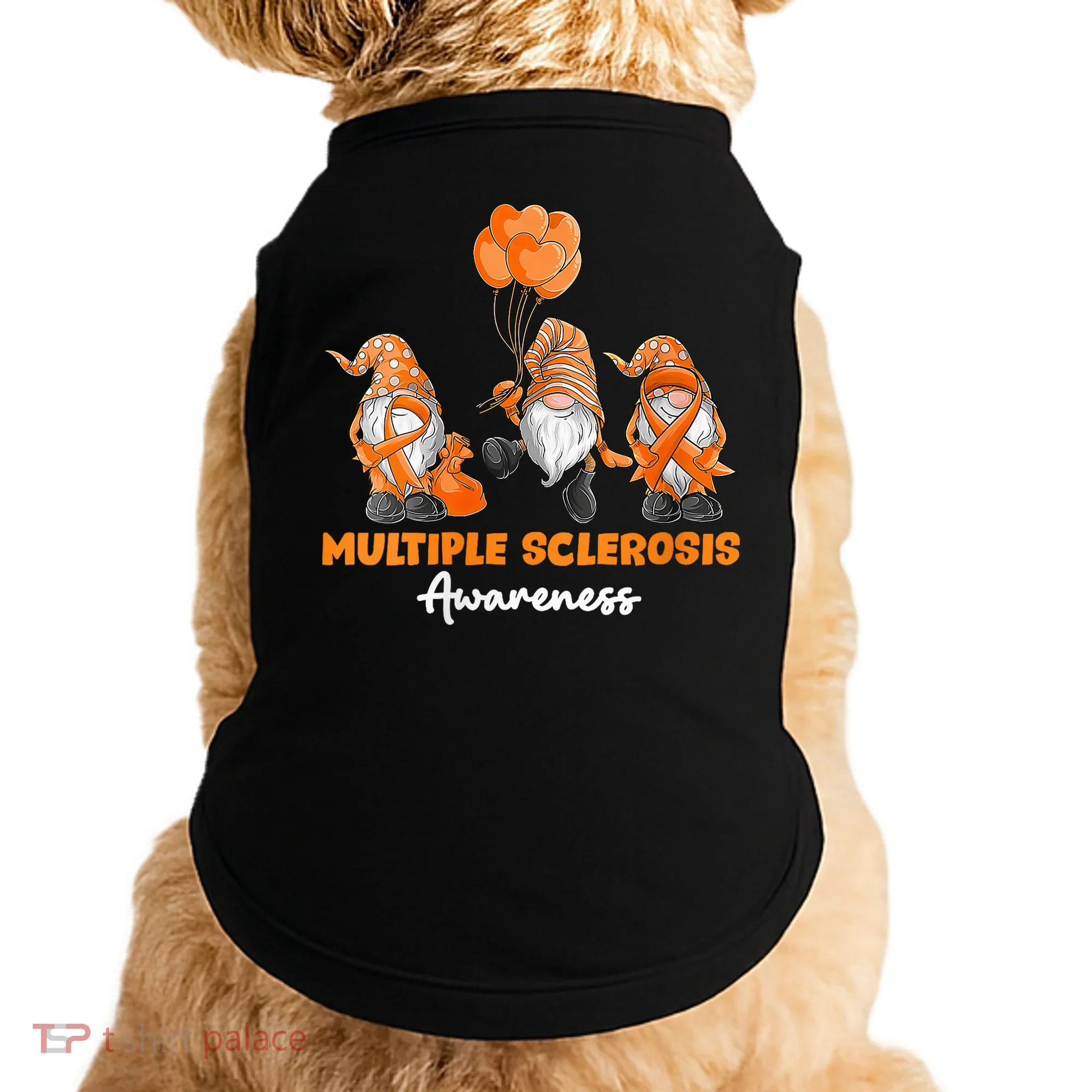 Gnomes Multiple Sclerosis Awareness Orange Ribbon Doggie Tank