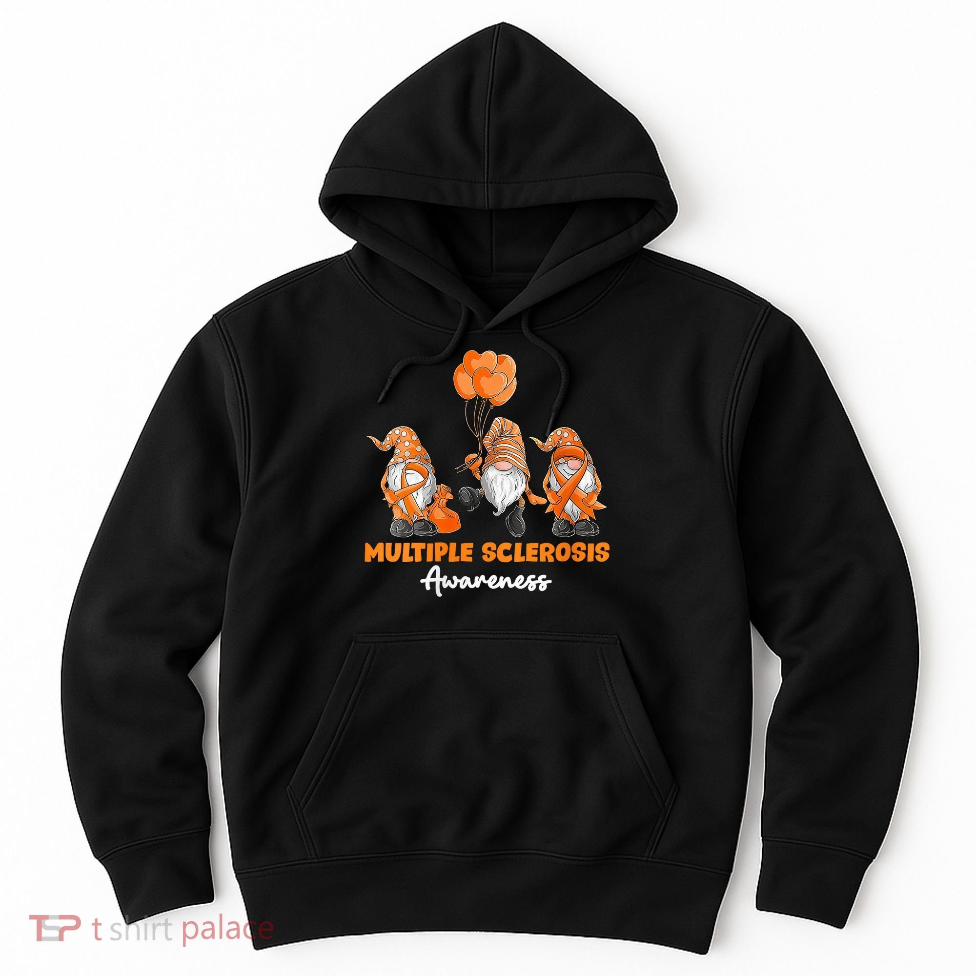 Gnomes Multiple Sclerosis Awareness Orange Ribbon Hoodie