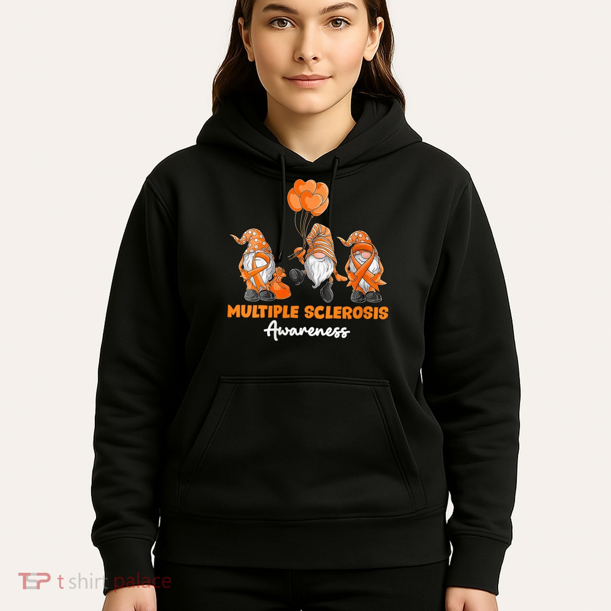 Gnomes Multiple Sclerosis Awareness Orange Ribbon Hoodie