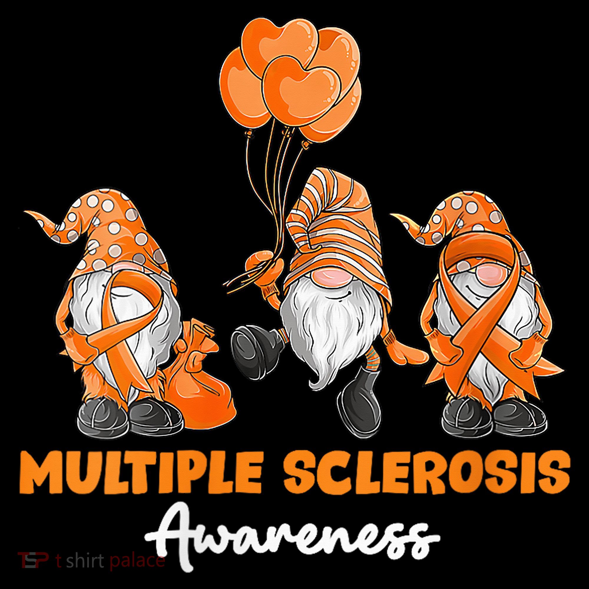 Gnomes Multiple Sclerosis Awareness Orange Ribbon Women's Hoodie
