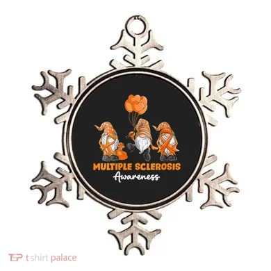 Gnomes Multiple Sclerosis Awareness Orange Ribbon Ornament