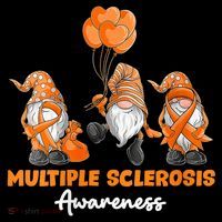 Gnomes Multiple Sclerosis Awareness Orange Ribbon Ornament thumb 1
