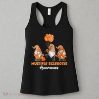 Gnomes Multiple Sclerosis Awareness Orange Ribbon Women's Tank Top thumb 3