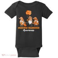 Gnomes Multiple Sclerosis Awareness Orange Ribbon Baby Bodysuit thumb 0
