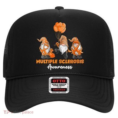 Gnomes Multiple Sclerosis Awareness Orange Ribbon Hat