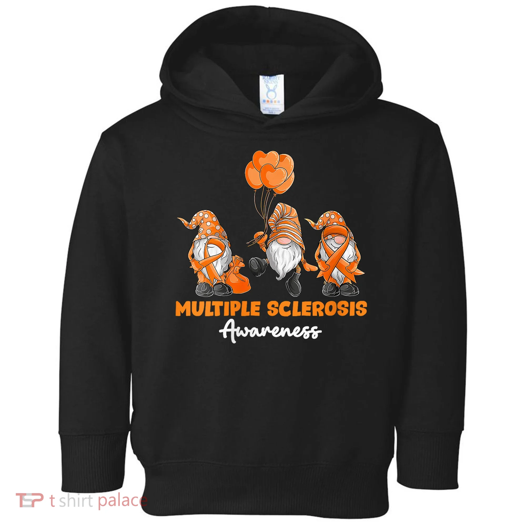 Gnomes Multiple Sclerosis Awareness Orange Ribbon Toddler Hoodie