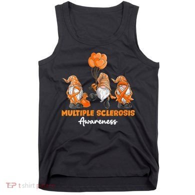 Gnomes Multiple Sclerosis Awareness Orange Ribbon Tank Top