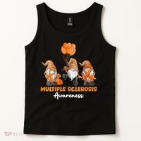 Gnomes Multiple Sclerosis Awareness Orange Ribbon Tank Top thumb 2