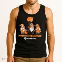 Gnomes Multiple Sclerosis Awareness Orange Ribbon Tank Top thumb 3