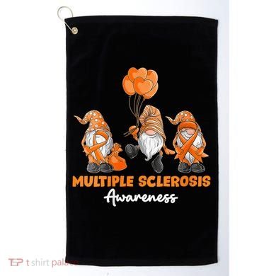 Gnomes Multiple Sclerosis Awareness Orange Ribbon Golf Towel