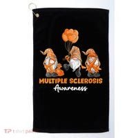 Gnomes Multiple Sclerosis Awareness Orange Ribbon Golf Towel thumb 0