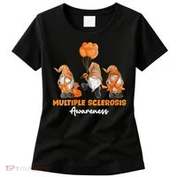 Gnomes Multiple Sclerosis Awareness Orange Ribbon Women's T-Shirt thumb 0