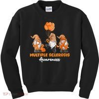 Gnomes Multiple Sclerosis Awareness Orange Ribbon Kids Sweatshirt thumb 0