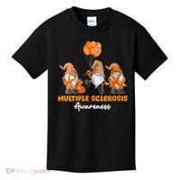 Gnomes Multiple Sclerosis Awareness Orange Ribbon Kids T-Shirt thumb 0