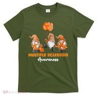 Gnomes Multiple Sclerosis Awareness Orange Ribbon T-Shirt thumb 0