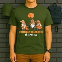 Gnomes Multiple Sclerosis Awareness Orange Ribbon T-Shirt thumb 6