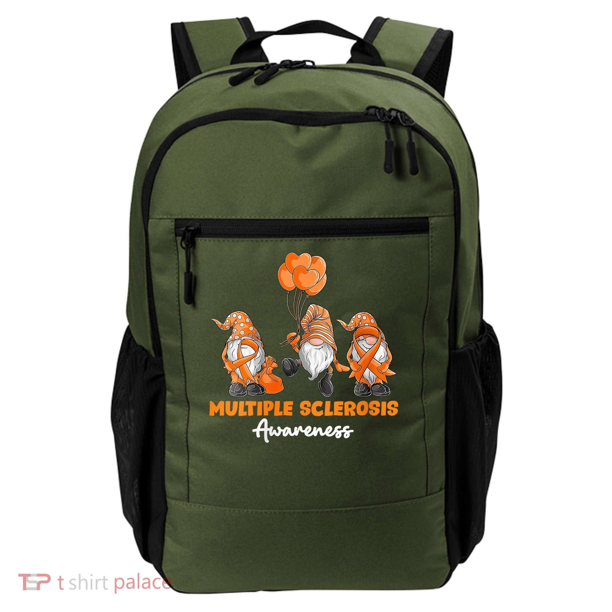 Gnomes Multiple Sclerosis Awareness Orange Ribbon Backpack