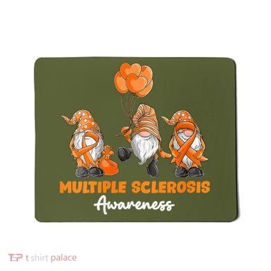 Gnomes Multiple Sclerosis Awareness Orange Ribbon Mousepad