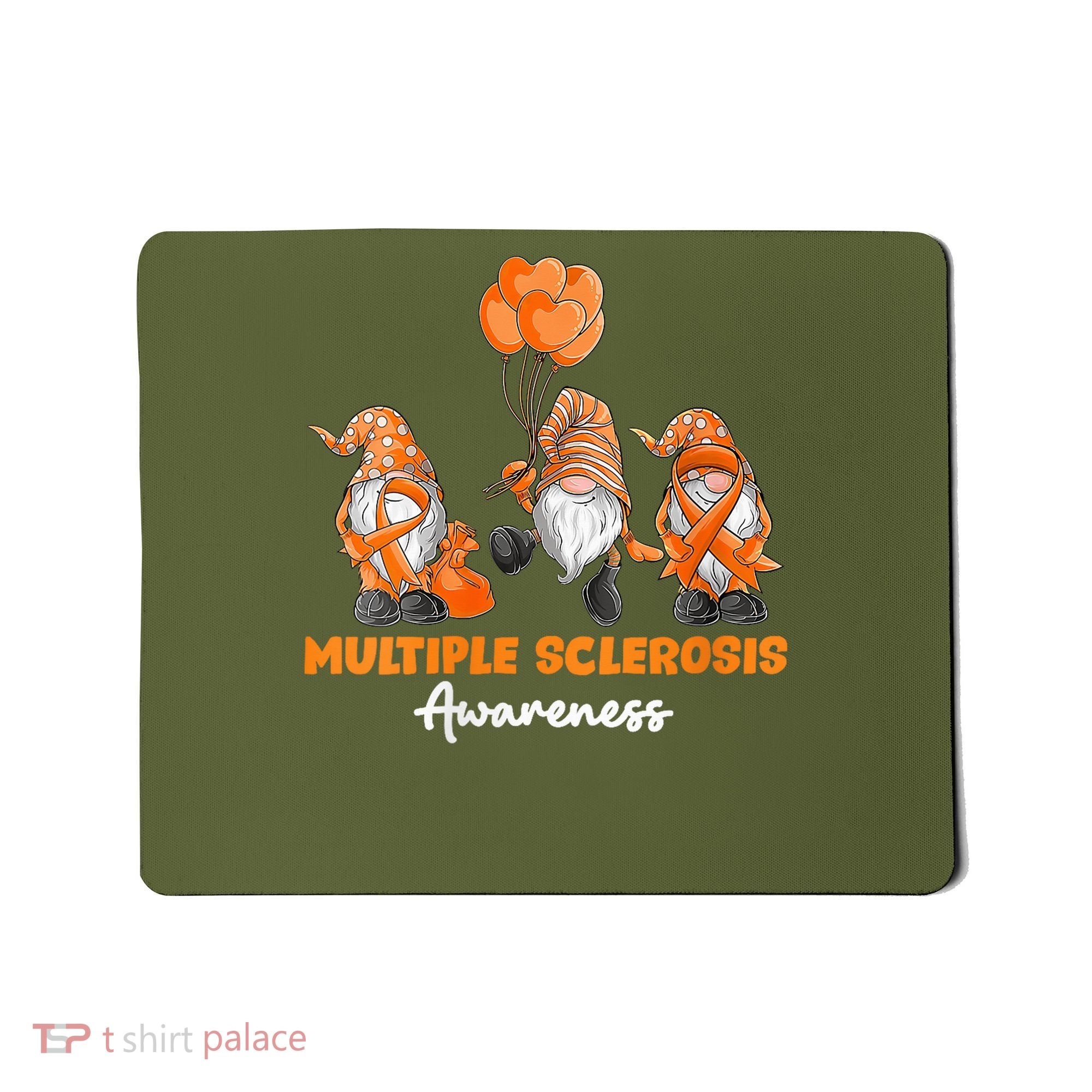 Gnomes Multiple Sclerosis Awareness Orange Ribbon Mousepad