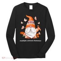 Gnome Multiple Sclerosis Awareness Orange Ribbon Gnome MS Warrior Long Sleeve Shirt thumb 0