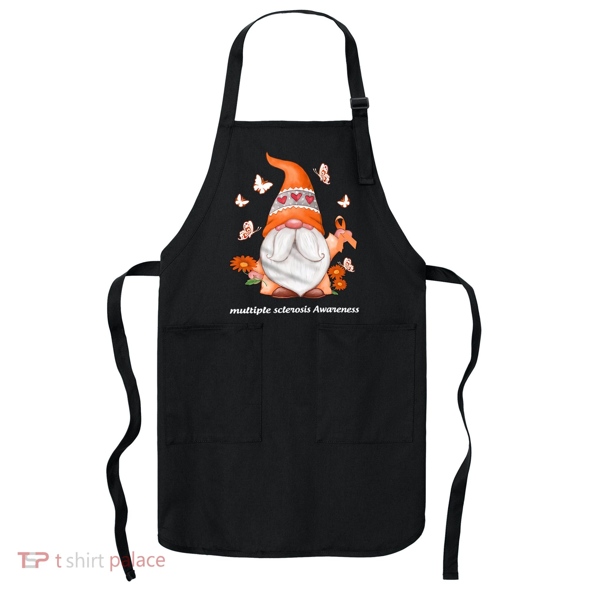 Gnome Multiple Sclerosis Awareness Orange Ribbon Gnome MS Warrior Apron