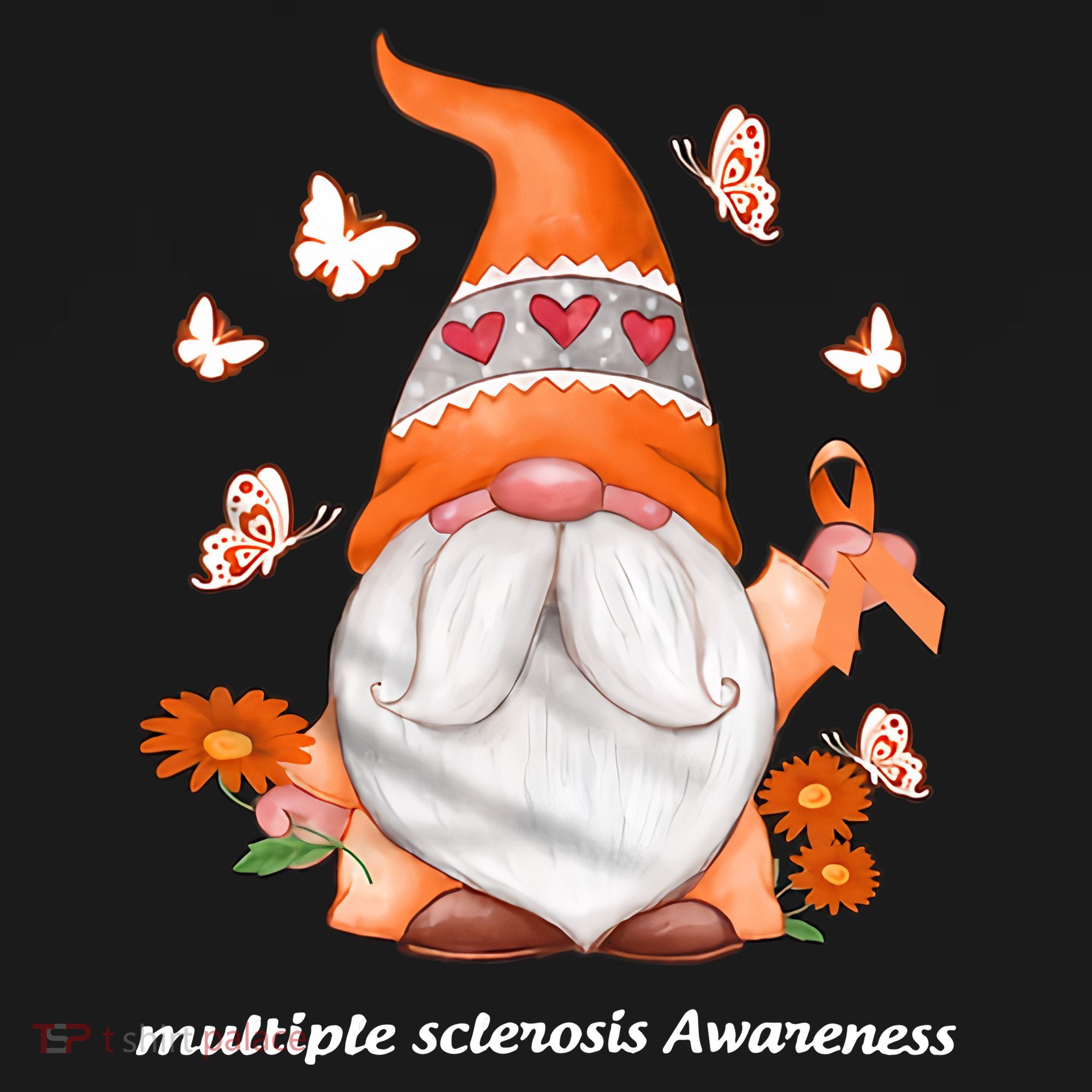 Gnome Multiple Sclerosis Awareness Orange Ribbon Gnome MS Warrior Sweatshirt