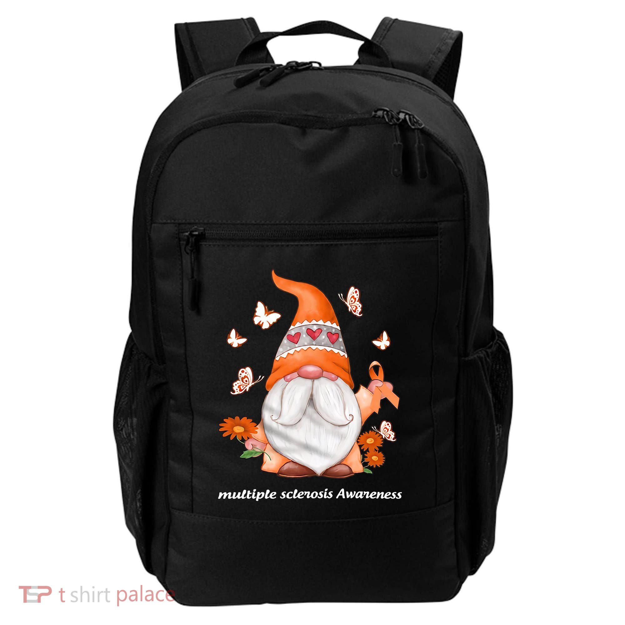 Gnome Multiple Sclerosis Awareness Orange Ribbon Gnome MS Warrior Backpack