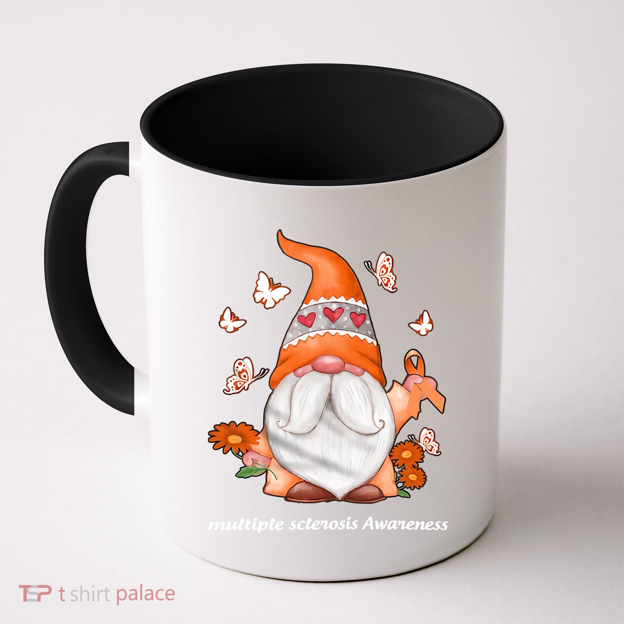 Gnome Multiple Sclerosis Awareness Orange Ribbon Gnome MS Warrior Coffee Mug