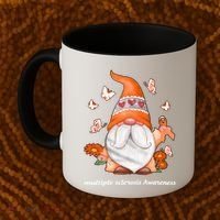 Gnome Multiple Sclerosis Awareness Orange Ribbon Gnome MS Warrior Coffee Mug thumb 2