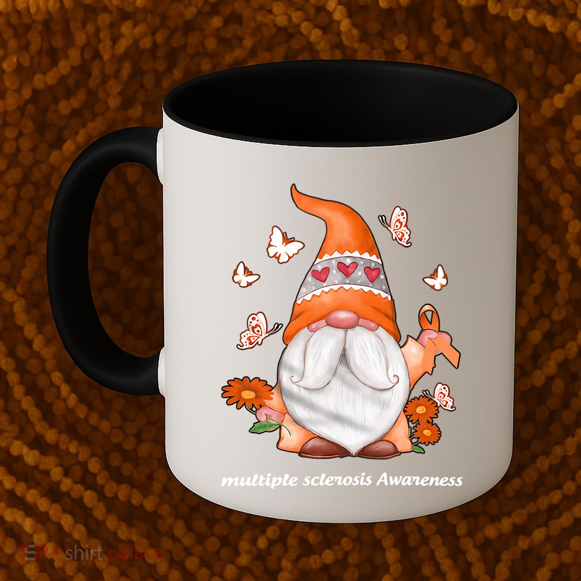 Gnome Multiple Sclerosis Awareness Orange Ribbon Gnome MS Warrior Coffee Mug