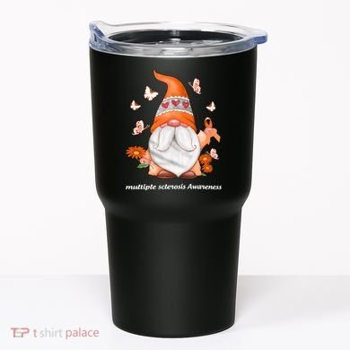Gnome Multiple Sclerosis Awareness Orange Ribbon Gnome MS Warrior Tumbler