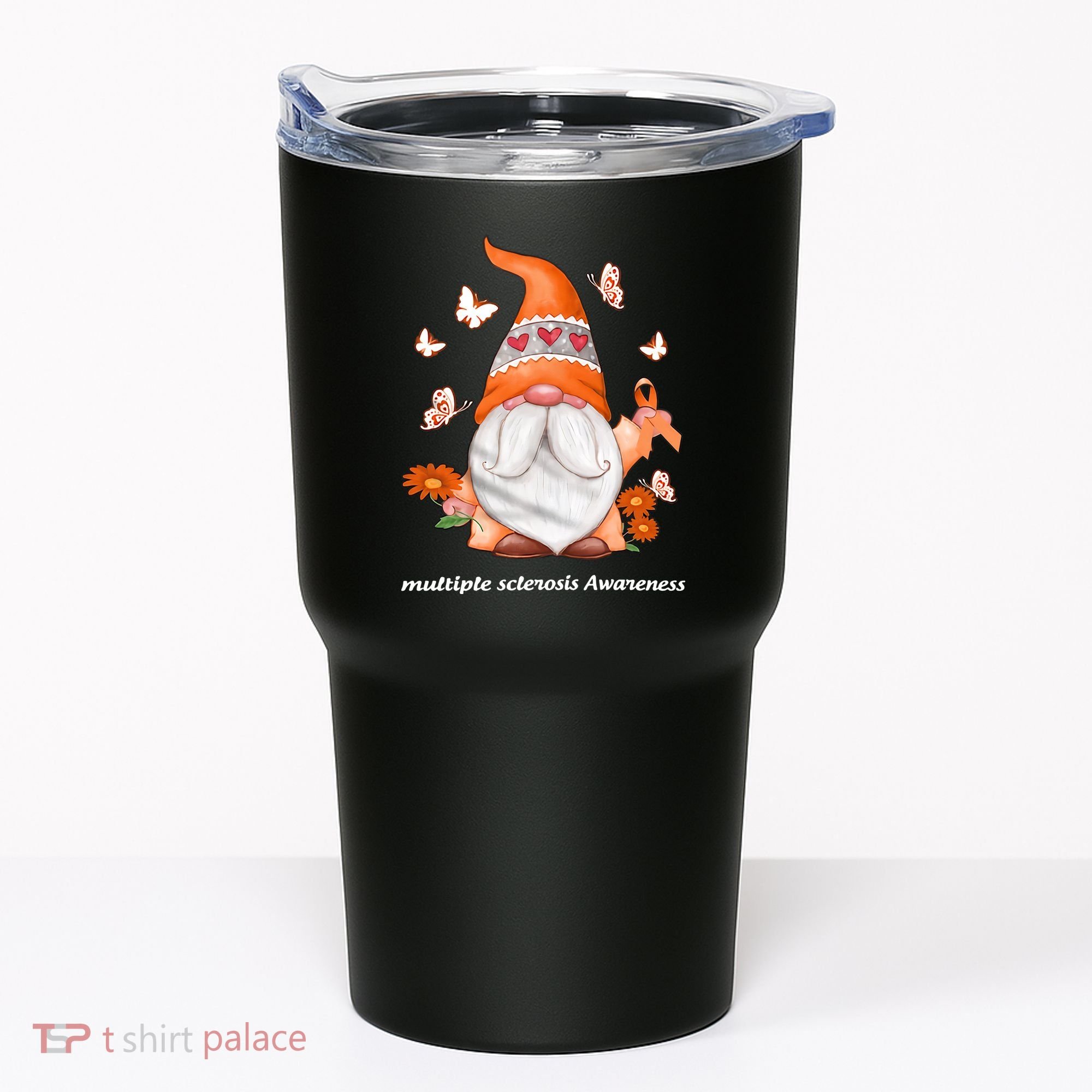 Gnome Multiple Sclerosis Awareness Orange Ribbon Gnome MS Warrior Tumbler