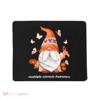 Gnome Multiple Sclerosis Awareness Orange Ribbon Gnome MS Warrior Mousepad thumb 0